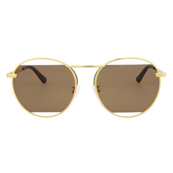 Alexander McQueen Gold and Brown Sunglasses - Picture 2 of 6